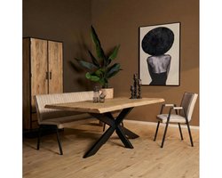 StarFurn Boomstamtafel Dakota Naturel Mangohout 140cm