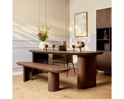 StarFurn Eetkamerbank Maré - Walnoot Hout - 220x38x45cm