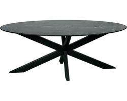 StarFurn Eetkamertafel Lynn Ovaal Zwart Marmer 200cm
