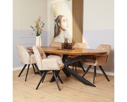Starfurn - Eettafel Brandy - Bruin - 120x300x76 cm