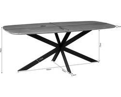 Starfurn - Eettafel Elegance - Bruin - 100x200x76 cm