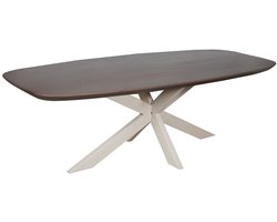 StarFurn Eettafel Madison - Deens Ovaal Walnoot/Beige- 280x100x76cm