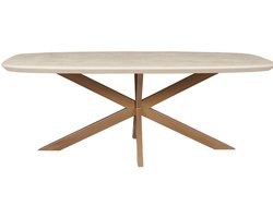 StarFurn Eettafel Madison - Deens Ovaal Zandkleur Hout - 280x120x76cm