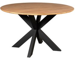 StarFurn Eettafel Madison - Rond Naturel Hout - 130x130x76cm
