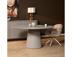 StarFurn Eettafel Solana - Rond Taupe Hout - 130x130x76cm