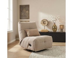 StarFurn Fauteuil Lazy - Taupe Stof - Draaibaar & Relaxfunctie