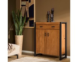 Starfurn Kabinetkast Ben - Opbergkast - Buffetkast - Gangkast - Kabinet - kasten industrieel - Mangohout kabinetkast 100 cm
