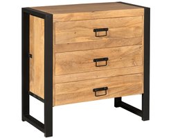 StarFurn Ladekast Boaz - Rechthoek Naturel - 3-Lades - 80x40x80cm