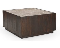 Starfurn Salontafel Moos - Vierkant Hout/Marmer - 80x80x40cm