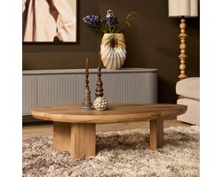 StarFurn Salontafel Zillah - Driehoek Naturel Hout - 130x70x35cm