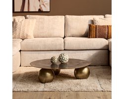 StarFurn Salontafel Ziva - Rond Goud Metaal - 90x90x23cm