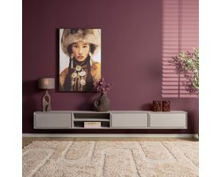 Starfurn Tv-meubel Ambiance - Zwevend - Taupe Hout - 280x35x30cm