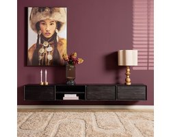 Starfurn Tv-meubel Ambiance - Zwevend - Zwart Hout - 240x35x30cm