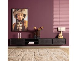 Starfurn Tv-meubel Ambiance - Zwevend - Zwart Hout - 280x35x30cm