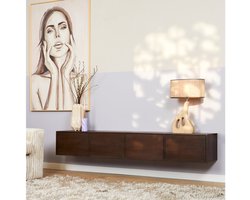 StarFurn Tv-meubel Vision - Zwevend Bruin Hout - 200x35x30cm