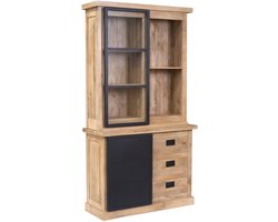 Starfurn Vitrinekast Noa - Naturel Hout - 120x45x220cm