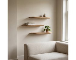 Starfurn Wandplank Gusta - Naturel Hout - 60x20x4cm
