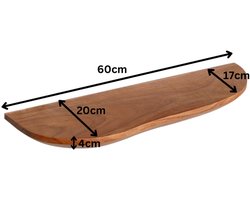 Starfurn Wandplank Live Edge - Naturel Hout - Set van 2