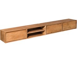 Starfurn zwevend tv meubel Ambiance naturel 240x35x30 cm mangohout