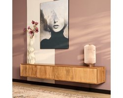 StarFurn Zwevend Tv-meubel Madison - Naturel Hout - 200x35x30cm