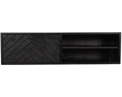 StarFurn Zwevend Tv-meubel New York - Zwart Hout - 120x35x33cm