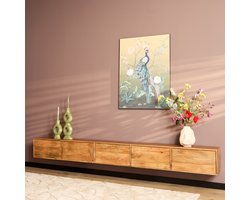 StarFurn Zwevend Tv-meubel Vision - Naturel Hout - 280x35x30cm