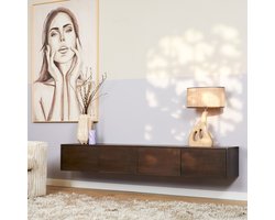 Starfurn Zwevend tv meubel Vision Walnoot Mangohout 200 cm