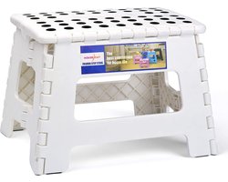 STAR&STER opstapkruk kinderkruk opvouwbare kruk kinderklapbare opstap kinderstap wit kunststof opvouwbaar ruimtebesparend compact veerkrachtig 115kg 8.5 "voor keuken badkamer