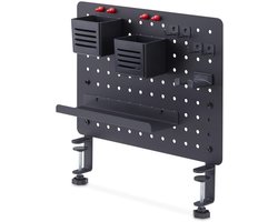 StarTech.com Stalen Gereedschapsbord met Accessoires, 42 x 32cm, Werkplaatsinrichting met Klembevestiging, Bureau Opbergsysteem, Zwart