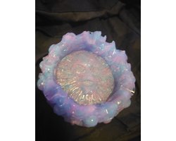 starwolf, asbak, vlammen en skulls, roze en blauwe glow in the dark steentjes, uniek, halloween, geschenk, decoratie