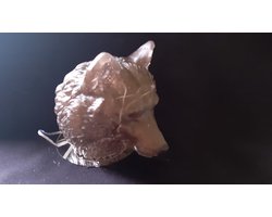 starwolf, beeldje wolvenkop met ledverlichting erin, bruin, geschenk, verzameling, decoratie
