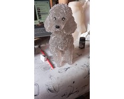 starwolf, lampje poedel, lichtbruin/beige, geschenk, decoratie