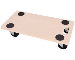 Starx Transportroller - Meubelroller max 200 kg belastbaar - Afmeting 58 x 29 cm - Multiplex met Metaal en Rubber - Kleur Beige - 2 Jaar Garantie - Geschikt voor Verhuizen en Transport