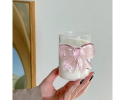 Stasia Drinkglas met Roze Strik Set van 2 – Transparant Glas – Cute Drinkglas – Elegant Glas voor Water, Sap & IJsthee