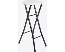 Statafel 70 cm 31x70 wit style rond / inklapbaar geschikt voor indoor en outdoor weerbestendige vouwtafel