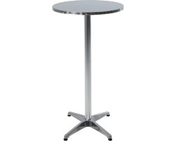 Statafel Bartafel - Inklapbare Tafel - Feestelijke Bijeenkomst - In Hoogte Verstelbaar - 57 cm Diameter - Zilver