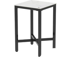 Statafel - Bartafel Keuken - Luxe Staantafel - Keukeneiland - Partytafel - Barmeubel - Voor Binnen & Buiten - 105x70x70 Cm - Marmer - Wit