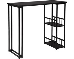 Statafel - Bartafel Keuken - Staantafel - Barkast - Partytafel - 120 x 50 x 105 cm - Barmeubel - Voor Binnen & Buiten - Zwart