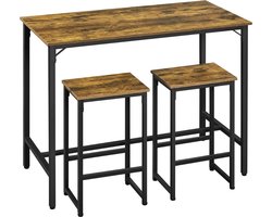 Statafel - Bartafel Keuken - Staantafel - Keukeneiland - Partytafel - Barmeubel - Voor Binnen & Buiten - 120x48x90 cm - Zwart