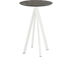 Statafel Galaxy Marble Infinity Wit Frame HPL Ø70cm - Giga Meubel