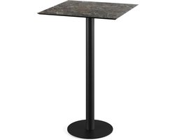 Statafel Galaxy Marble Urban Zwart Frame HPL 70x70cm - Giga Meubel