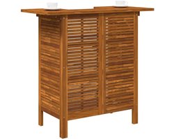 Statafel Hout - Bartafel Bar - Buiten Genieten - Met Twee Planken - 110 x 50 x 105 cm - Bruin