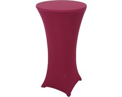 Statafel met Hoes - Bistrotafel statafel - Feestjes organiseren - Inklapbaar tafelblad - Ø 60cm 110cm hoog - Bordeauxrood