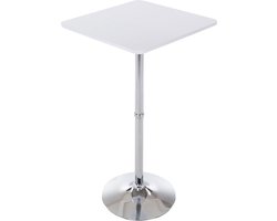 Statafel modern - Vierkant - Bartafel voor Binnen & Buiten - Metaal - Partytafel - Wit - 60x60x108cm