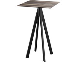 Statafel Tropical Wood Infinity Zwart Frame HPL 70x70cm - Giga Meubel