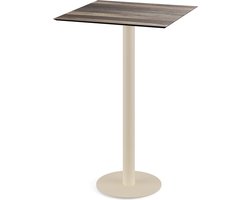 Statafel Tropical Wood Urban Zand Frame HPL 70x70cm - Giga Meubel