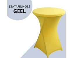 Statafelhoes Geel - Extra dik - Statafelrok Geel - Tafelrok - Geel - 80 x 110 - staantafelhoes - sta tafel hoes - statafelrok - statafel - staantafel - party - verjaardag - feestje - themafeest - vrijgezellenfeest - feestdecoratie - Pasen