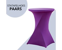 Statafelhoes Paars - Extra dik - Statafelrok Paars - Tafelrok - Paars - 80 x 110 - staantafelhoes - statafel hoes - statafelrok - statafel - staantafel - verjaardag - feestje - themafeest - bruiloft - carnaval - Party