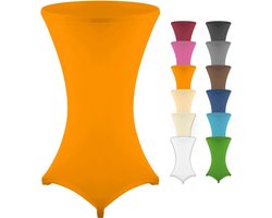 Statafelhoes Stretch - Hoes voor statafel - Feestelijke evenementen - Kreukvrij en vochtabsorberend - Ø80-85cm - Oranje