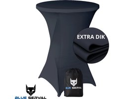 Statafelrok Antraciet – Extra Dik & Sterk – ∅80-85 x 110 cm – Tafelhoezen voor Statafel – Met Opbergtas – Partytafel Tafelrok – Luxe Stretch Stof - 1 stuks Statafelhoes - Sta Tafel Hoes - Staantafelhoes – Bruiloft - Feest & Decoratie - Blue Serval
